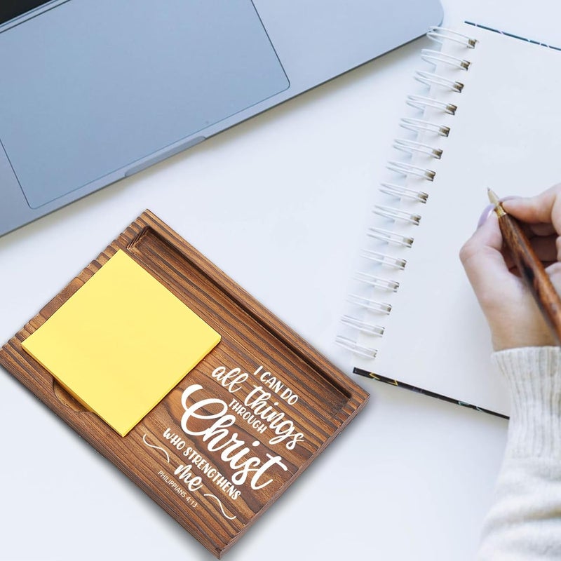 EFFJNSG I Can Do All Things Sticky Note Holder, Christian Desk Organizer for Religious Social Worker Therapist Counselor Educators Gift for Office Self-Stick Note Pad Holders EDP105 - Image 5